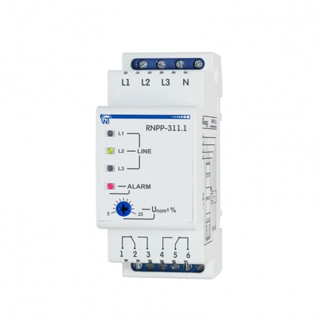 Przekaźnik kontroli napięcia, symetrii i kolejności faz RNPP-311.1